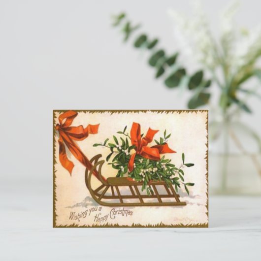 Vintage Kerstmis Feestdagenkaart (Staand voorkant)