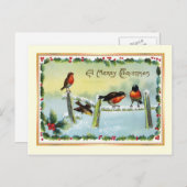 Vintage Kerstmis Feestdagenkaart (Voorkant / Achterkant)