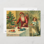 Vintage Kerstmis Feestdagenkaart (Voorkant / Achterkant)