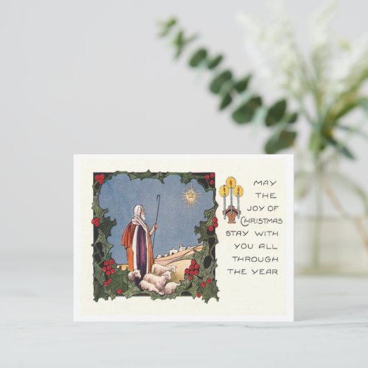 Vintage Kerstmis Feestdagenkaart (Staand voorkant)