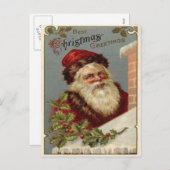 Vintage Kerstmis Feestdagenkaart (Voorkant / Achterkant)