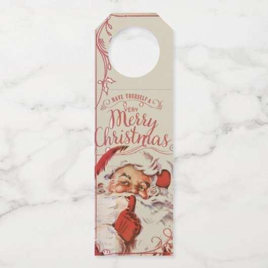 Vintage Kerstmis Flessenhanger (Voorkant)