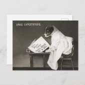 Vintage Kerstmis Funny Dog Briefkaart (Voorkant / Achterkant)