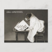 Vintage Kerstmis Funny Dog Briefkaart (Voorkant)