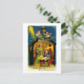 Vintage Kerstmis Geboorte van Jezus Feestdagenkaart (Staand voorkant)