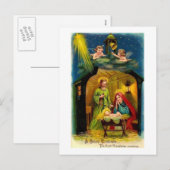 Vintage Kerstmis Geboorte van Jezus Feestdagenkaart (Voorkant / Achterkant)