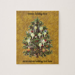 Vintage Kerstmis, gedecorreerde Victoriaans boom Legpuzzel
