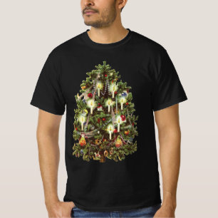 Vintage Kerstmis, gedecorreerde Victoriaans boom T-shirt