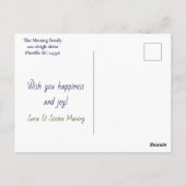 Vintage Kerstmis geschenkdoos goud glitter meisje Briefkaart (Achterkant)