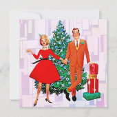 Vintage Kerstmis getrouwd paar Feestdagenkaart (Voorkant)