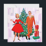 Vintage Kerstmis getrouwd paar Feestdagenkaart<br><div class="desc">Retro Vintage Kerst Getrouwd Paar Vakantie Kaart.</div>