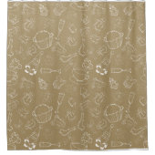 vintage kerstmis Gingerbrood Man en santa Douchegordijn (Voorkant)