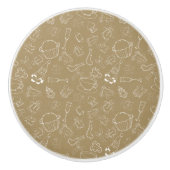 vintage kerstmis Gingerbrood Man en santa Keramische Knop (Voorkant)