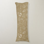 vintage kerstmis Gingerbrood Man en santa Lichaamskussen (Voorkant Verticaal)