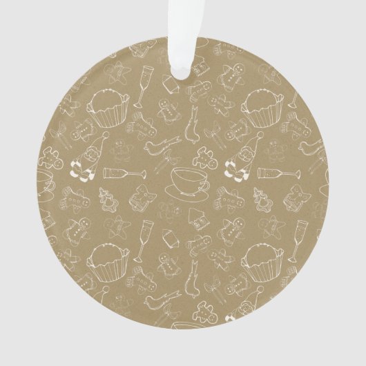 vintage kerstmis Gingerbrood Man en santa Ornament (voorkant)