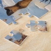 Vintage Kerstmis Giraffe in Besneeuwde Savanne Legpuzzel (Zijkant)
