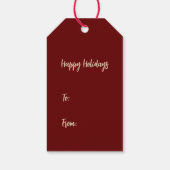 Vintage Kerstmis Gnome Holiday Cadeaulabel (Achterkant)