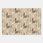 Vintage Kerstmis Gnome Holiday Inpakpapier Vel (Voorkant)