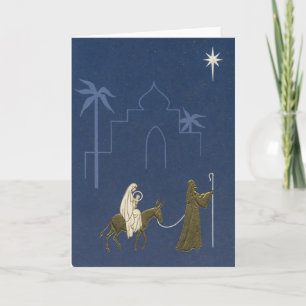 Vintage Kerstmis Godsdienstig Mary en Joseph Feestdagen Kaart