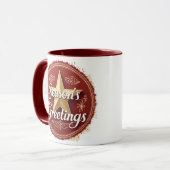 Vintage Kerstmis, Gouden Ster Kerstmis Mok (Voorkant links)