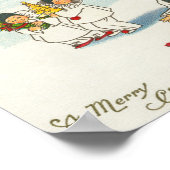 Vintage Kerstmis grappige feestdag Poster (Hoek)