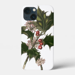 Vintage Kerstmis, Green Holly Plant met Berries iPhone 13 Mini Hoesje