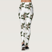 Vintage Kerstmis, Green Holly Plant met Berries Leggings (Achterkant)