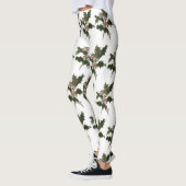 Vintage Kerstmis, Green Holly Plant met Berries Leggings (Links)