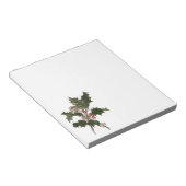 Vintage Kerstmis, Green Holly Plant met Berries Notitieblok (Schuin)