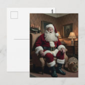 Vintage Kerstmis griezelige Kerstman Briefkaart (Voorkant / Achterkant)