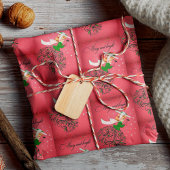 Vintage Kerstmis groene glitter sjaal meisje Cadeaupapier