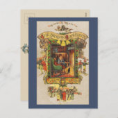 Vintage Kerstmis Groet Briefkaart (Voorkant / Achterkant)