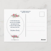  Vintage Kerstmis Groet met Rozen Briefkaart (Achterkant)