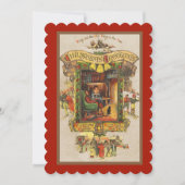 Vintage Kerstmis Groet Party Uitnodiging (Voorkant)