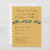 Vintage Kerstmis Groet Party Uitnodiging (Achterkant)