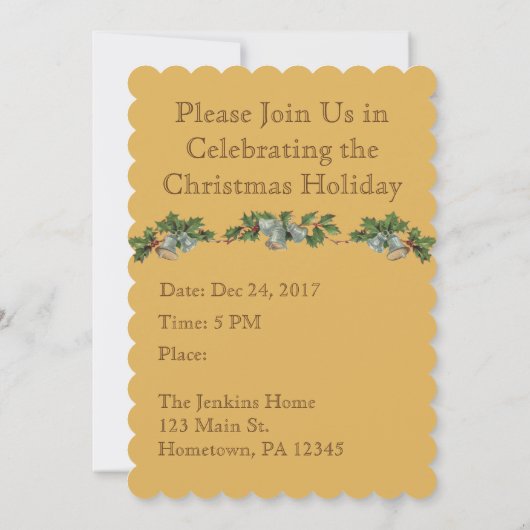 Vintage Kerstmis Groet Party Uitnodiging (Achterkant)