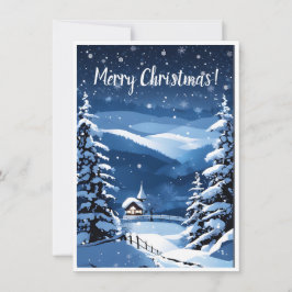 Vintage Kerstmis Groet Platte Kaart