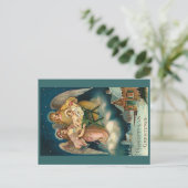 Vintage Kerstmis Groeten briefkaart (Staand voorkant)