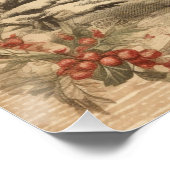 Vintage Kerstmis Groetjes Herten Perfect Poster (Hoek)