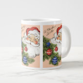 Vintage Kerstmis Hallo! Jolly Santa Claus Grote Koffiekop (Voorkant rechts)