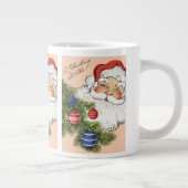 Vintage Kerstmis Hallo! Jolly Santa Claus Grote Koffiekop (Rechts)