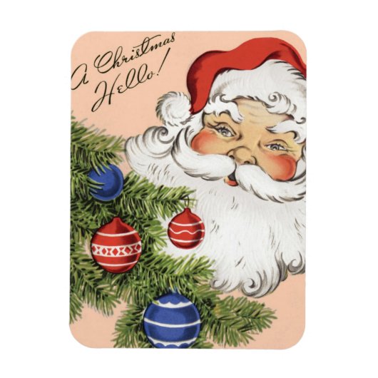 Vintage Kerstmis Hallo! Jolly Santa Claus Magneet (Verticaal)