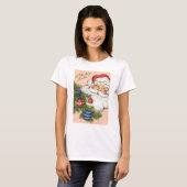 Vintage Kerstmis Hallo! Jolly Santa Claus T-shirt (Voorkant volledig)
