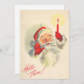 Vintage Kerstmis Hallo Santa Claus Feestdagenkaart (Voorkant / Achterkant)