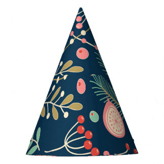 Vintage Kerstmis Hand Getrokken Naadloos Feesthoedjes