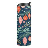 Vintage Kerstmis Hand Getrokken Naadloos Thermosbeker (Gedraaid links)