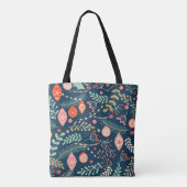 Vintage Kerstmis Hand Getrokken Naadloos Tote Bag (Achterkant)