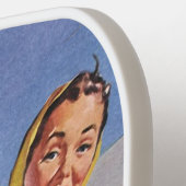 Vintage Kerstmis, Happy Family Toboggan Slaping Pickleball Paddle (Links Detail)