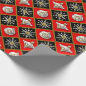 Vintage Kerstmis Harlequin Pattern Cadeaupapier (Hoek)
