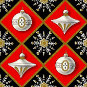 Vintage Kerstmis Harlequin Pattern Cadeaupapier